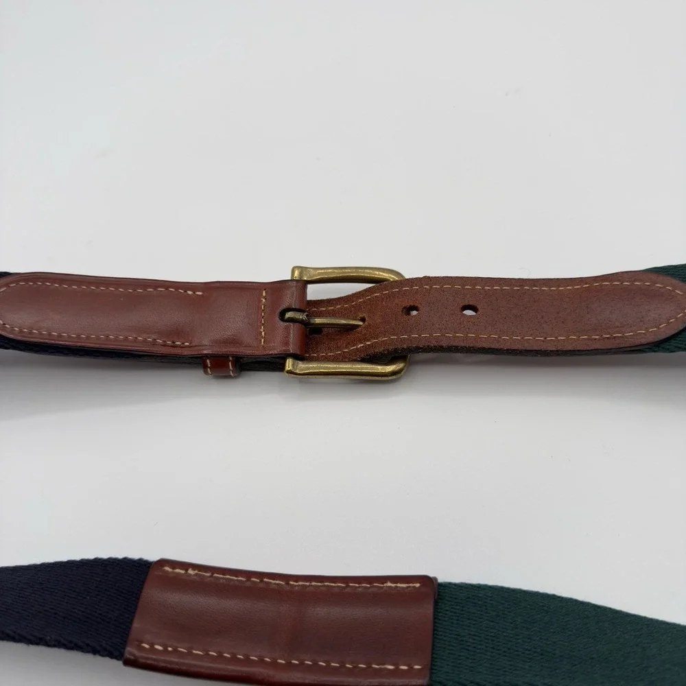 Tommy Hilfiger Authentic Surplus Style Mens Belt Sz 38 Navy‎ Blue/Green/ Leather
